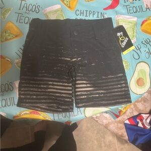 Art Class Black stepped   Patterned Swim trunks